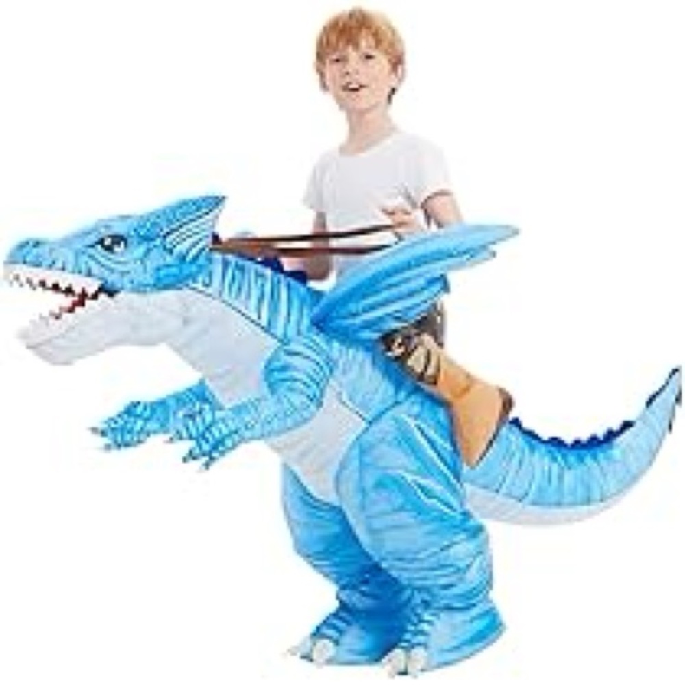 Blue Inflatable Dinosaur Costume for Kids New in Box